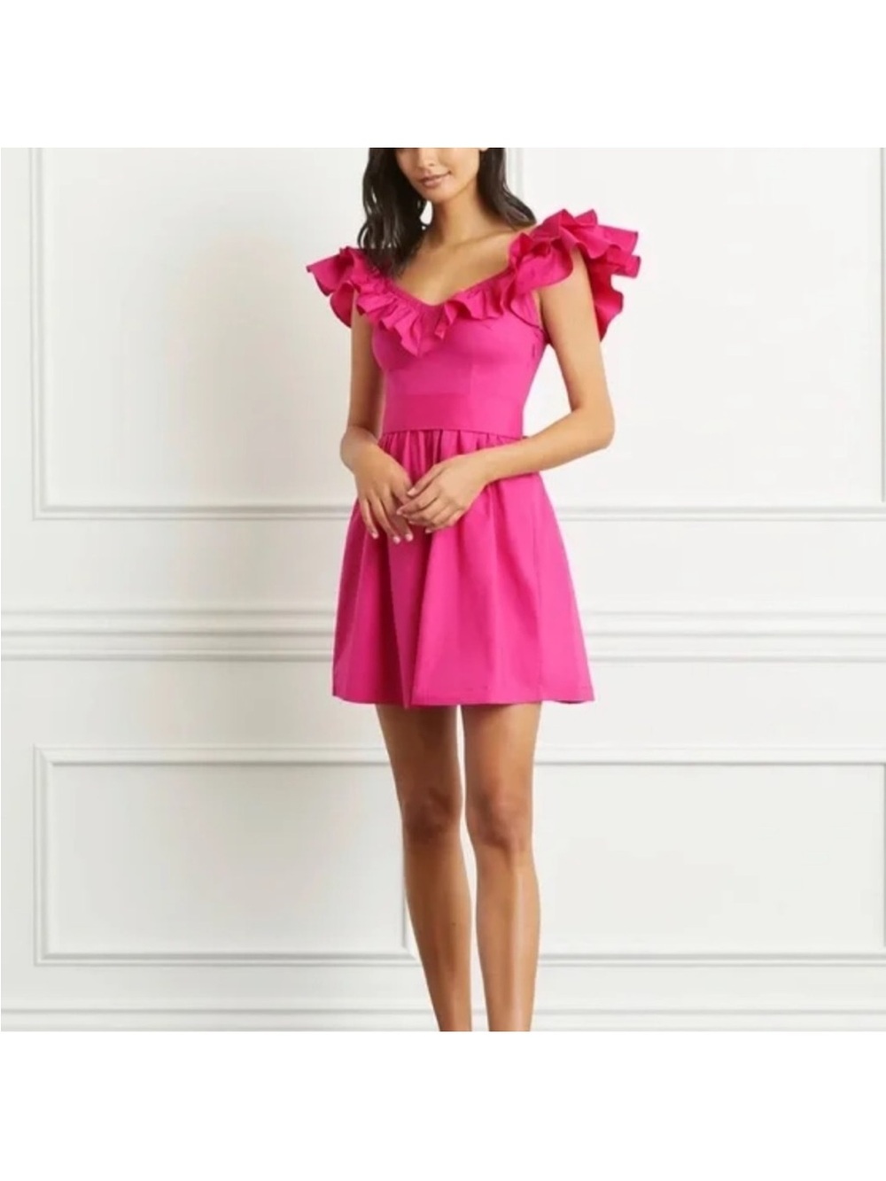 Hill House The Ana Dress in Hot Pink